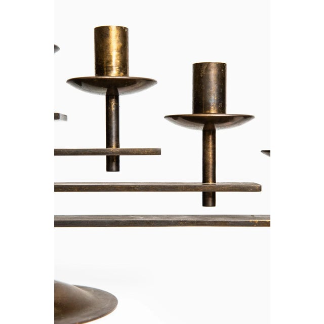 - Heavyweight candleholder - In brass - Made in Denmark, 1950s