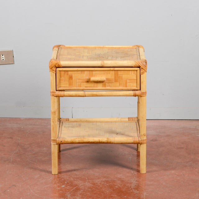 Vintage Bamboo Bedside Table, 1970s For Sale - Image 9 of 9