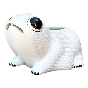 Vintage Mottahedeh Glazed Ceramic Hobnail Frog