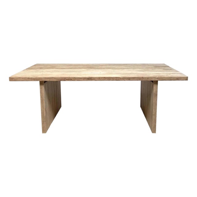 Custom Made Reclaimed Element Elm Wood Dining Table For Sale
