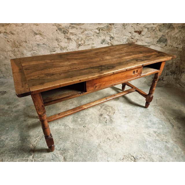 Antique Louis Philippe Dining Table with Walnut Top, 1800s For Sale - Image 3 of 18