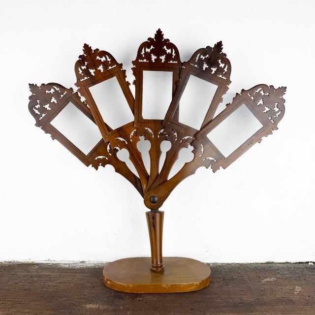 Antique Victorian Folding Photo Frame Stand in Walnut, 1890s For Sale - Image 14 of 14