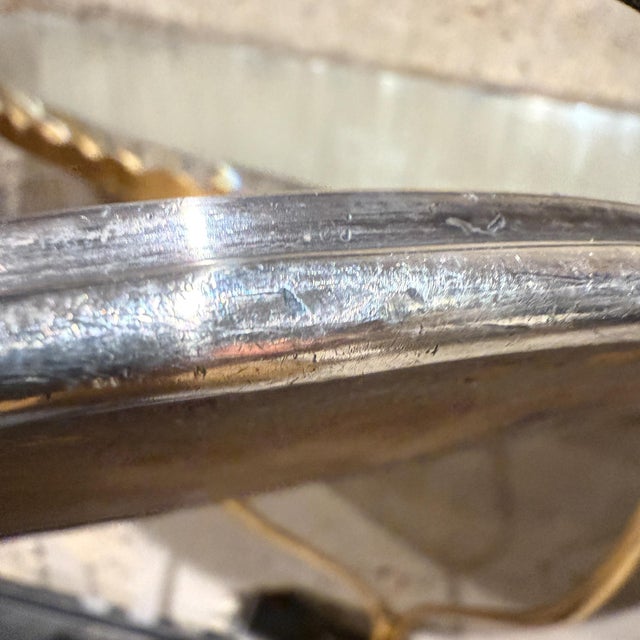 Vintage Antique Small Service Tray With Mirror For Sale - Image 4 of 11