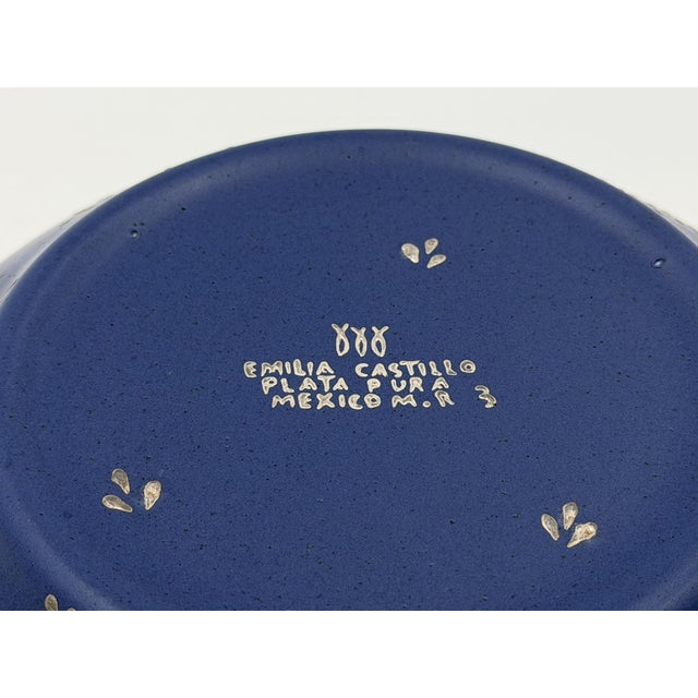 Emilia Castillo Cobalt Blue & Pure Silver Parrot Bowl, Taxco Mexico 1980s For Sale - Image 18 of 18