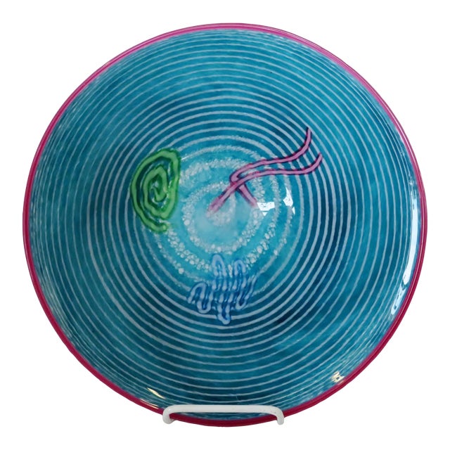 Kerry Feldman Art Glass Shallow Centerpiece For Sale