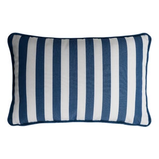 Striped Outdoor Happy Cushion from Lo Decor For Sale