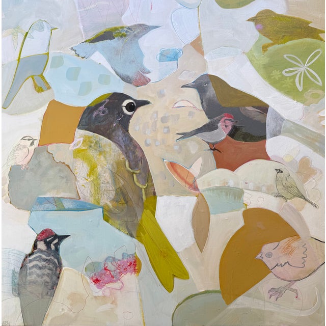 This fun painting depicts all the birds in my yard on Leap Day of this year. I painted each bird differently and made...