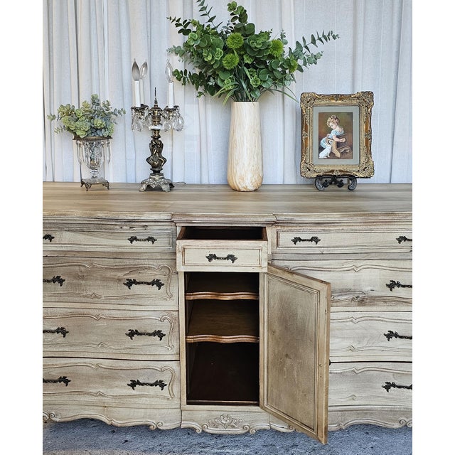 Vintage, French Provincial Sideboard/ Credenza, Triple Dresser For Sale - Image 13 of 18