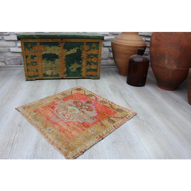 Small Sized Vintage Turkish Rug - 23"x25" For Sale - Image 9 of 10