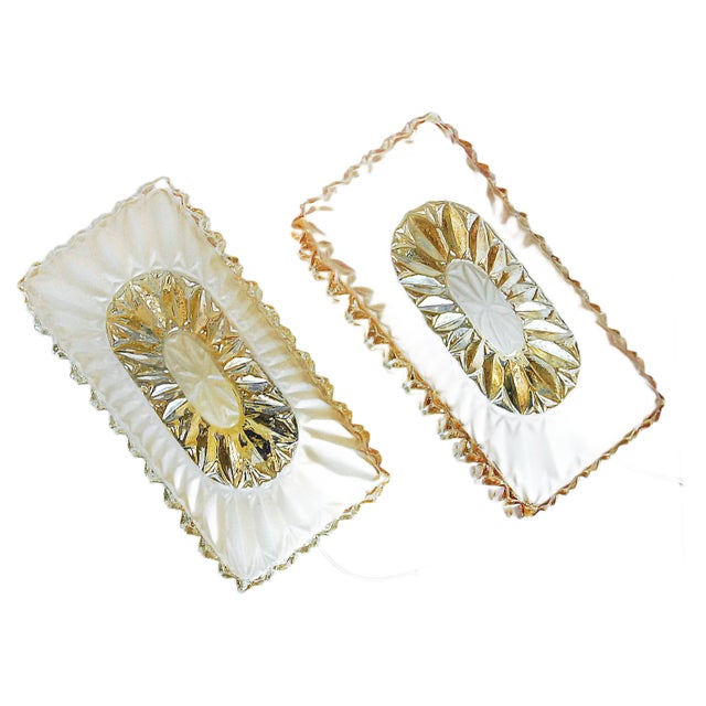 Modern Ice Glass Wall Sconces, 1970s, Set of 2 For Sale