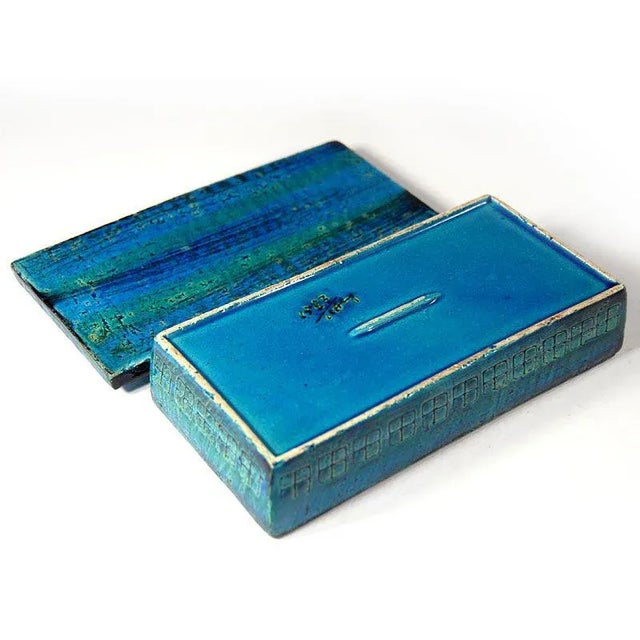 Bitossi Rimini Blue and Green Bitossi Ceramic Lidded Box, 1960s For Sale - Image 4 of 11