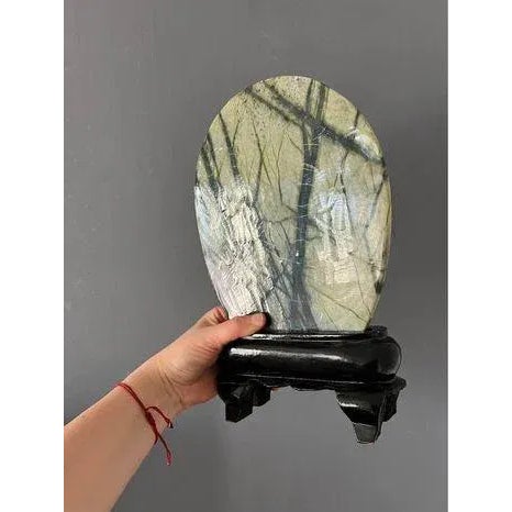 1970s Vintage Chinese Dream Stone & Stand For Sale In New York - Image 6 of 12