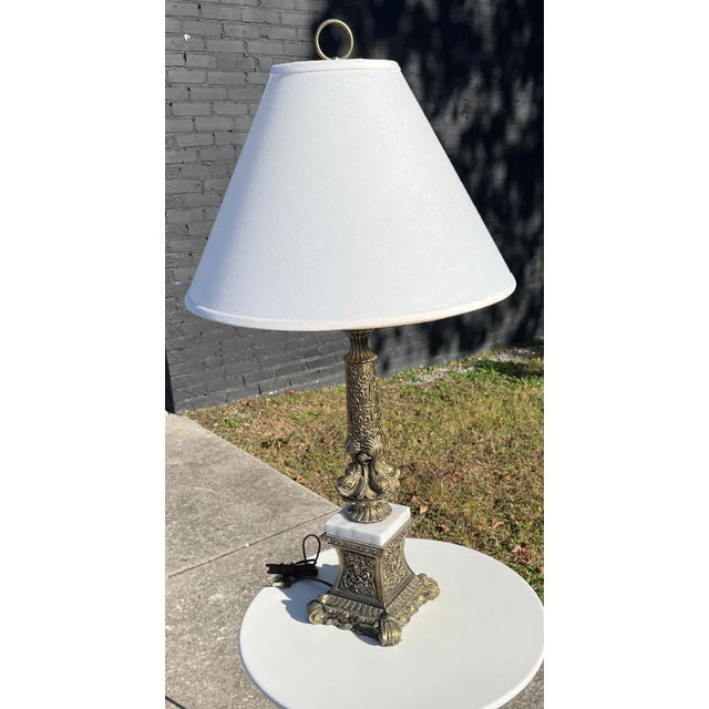 Metal Vintage 1960s Metal Porpoise Filigree Lamp For Sale - Image 7 of 7