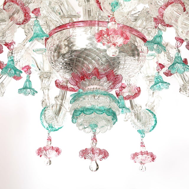 Exquisite & Rare Mid-Century Classical Hand-Blown Murano Twelve Arm Chandelier For Sale In New York - Image 6 of 18