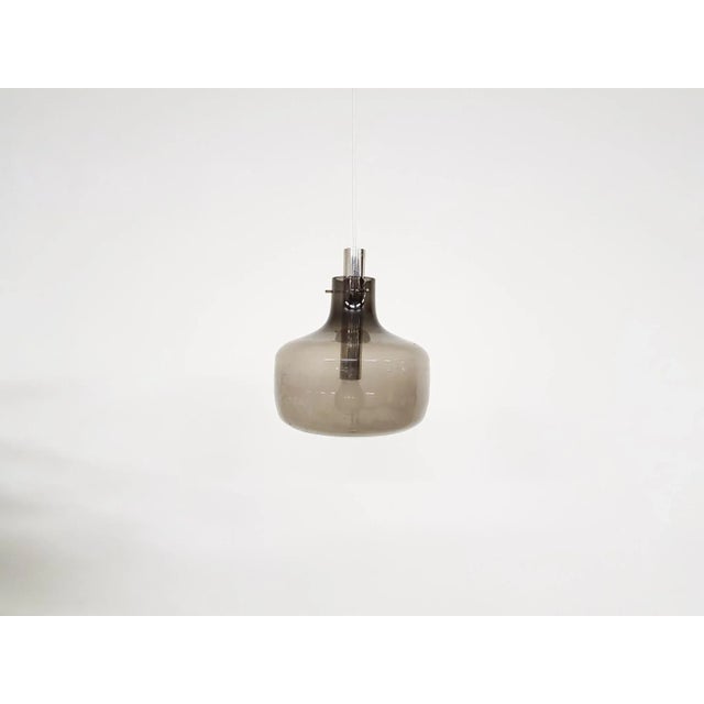 Mid-Century Gray Glass Pendant Lamp, 1960s For Sale - Image 6 of 6