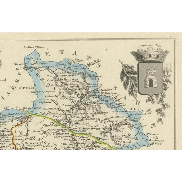 Map of Hautes-Alpes in France by Vuillemin, 1850s For Sale - Image 5 of 10