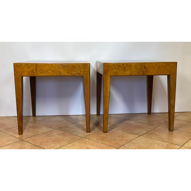 Vintage Italian Burl Wood Patchwork Veneer End Tables - a Pair For Sale - Image 11 of 11