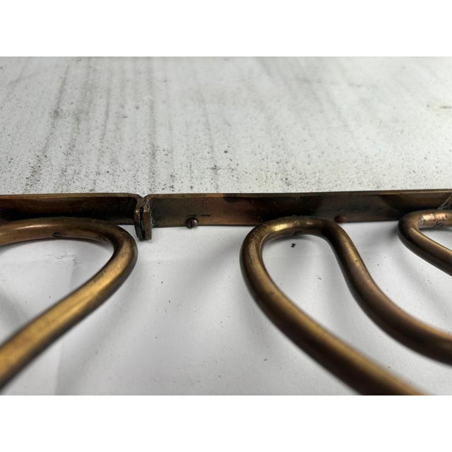 Metal Mid-Century Brass Mirror in the style of Gio Ponti Style, Italy, 1950s For Sale - Image 7 of 8