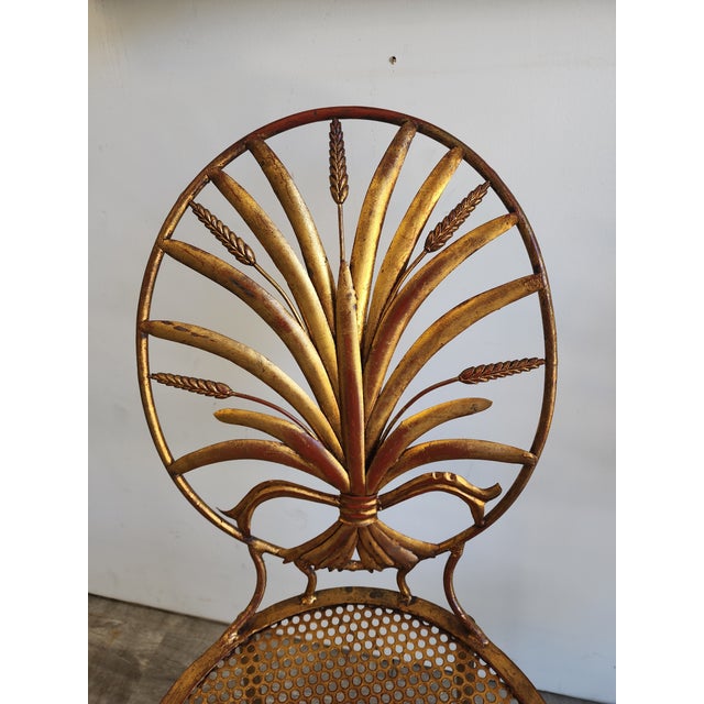Pair of 1960s Italian Gilt Metal Wheat Sheaf Chairs by S. Salvadori For Sale - Image 11 of 17