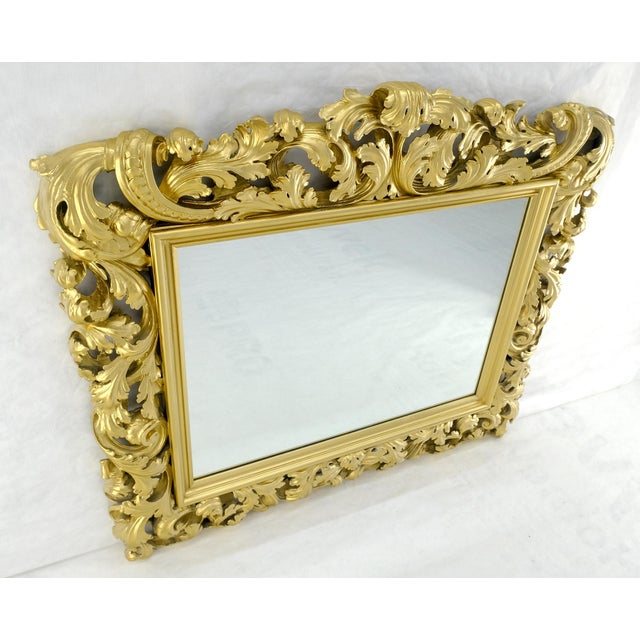 Traditional Massive Large Heavy carved Gold Gilt Frame Wall Mirror Regency Style For Sale - Image 3 of 17