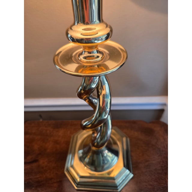 Vintage Stiffel Brass Barley Twist Lamps - A Pair For Sale In Indianapolis - Image 6 of 15
