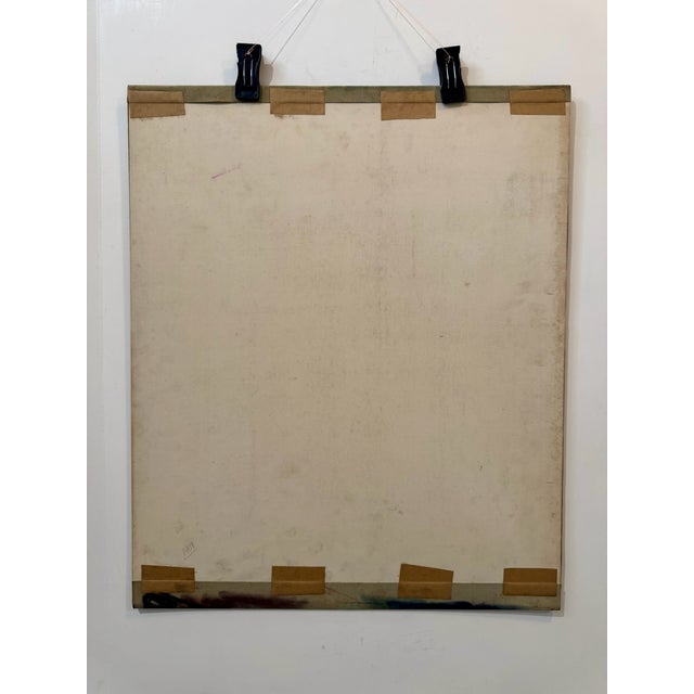 Henry Emil Salloch Original Pastel on Paper Expressionist Village With Tower, 1962. For Sale In Atlanta - Image 6 of 7