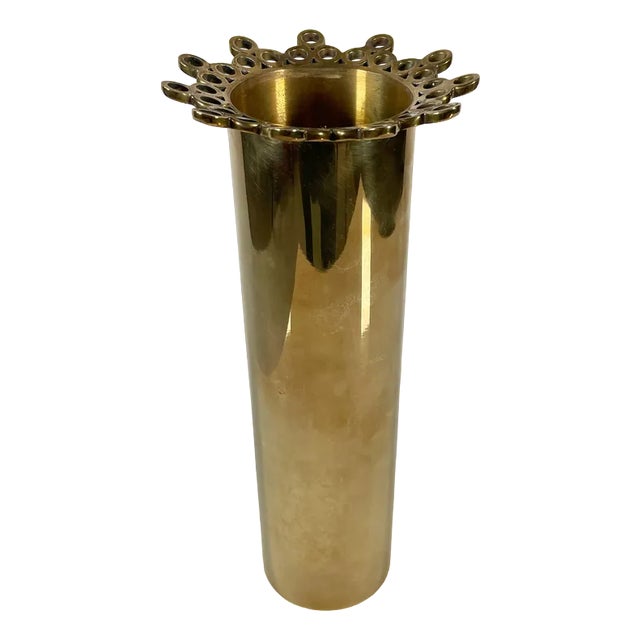 Brass Vase by Pierre Forssell for Skultuna, 1980s For Sale