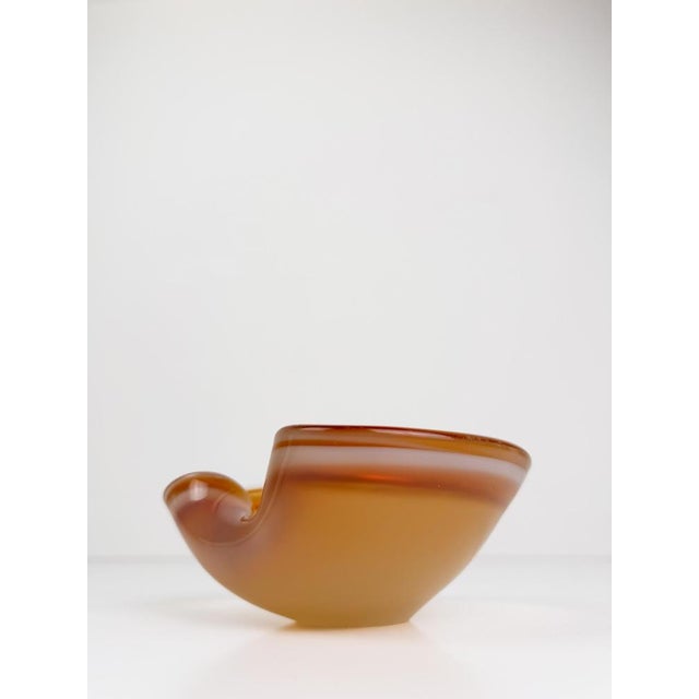 Peach-Orange Sommerso Murano Glass Shell Bowl or Ashtray by Flavio Poli for Seguso, Italy, 1970s For Sale - Image 15 of 18