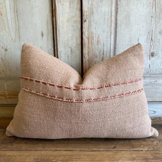 Not Yet Made - Made To Order Marq Blush Wool Lumbar Pillow For Sale - Image 5 of 7