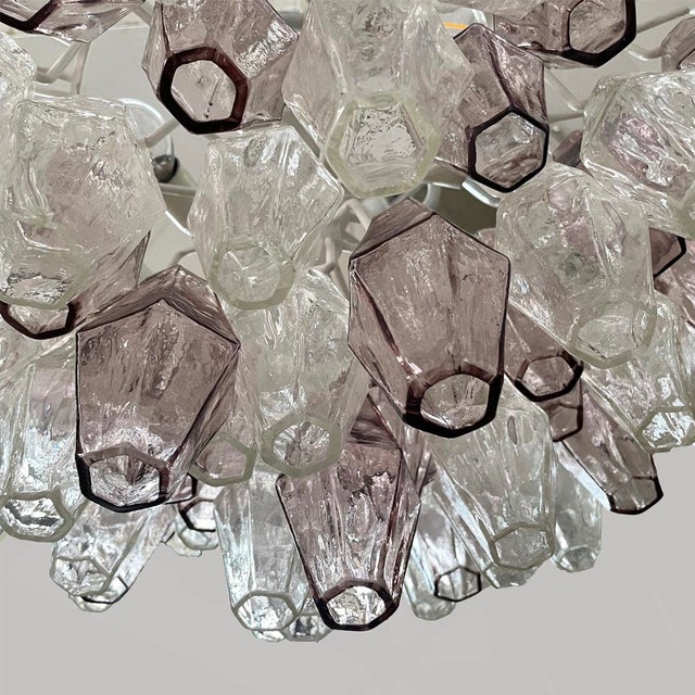 Mid-Century Modern Italian Poliedri Chandelier in Murano Glass by Carlo Scarpa for Venini, 1960s For Sale - Image 12 of 14