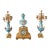 1900s French Sevres Porcelain Gilt Bronze Turquoise Mantel Clock Candelabra Set For Sale