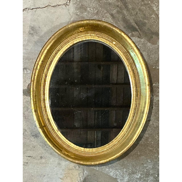 Vintage Gilt Oval Wall Mirror For Sale - Image 11 of 12