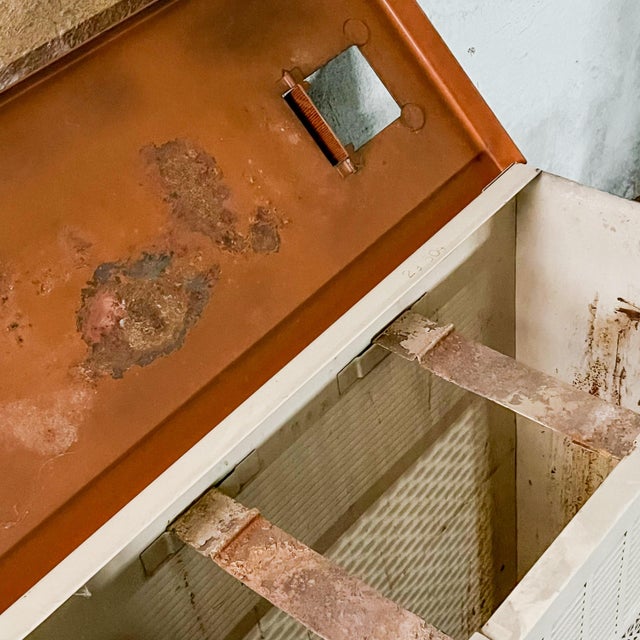 Metal Antique Metal Radiator Cover From a 1910 Prairie Style House For Sale - Image 7 of 11