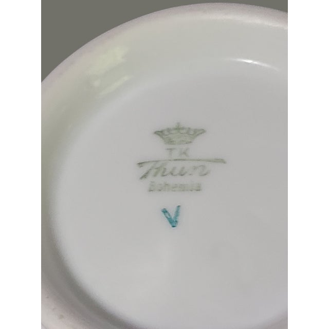 Ceramic Vintage Fine Porcelain Hand Painted Floral Tk Thun Bohemia Sugar Bowl For Sale - Image 7 of 8
