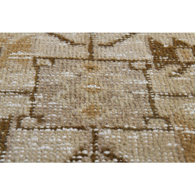 Vintage Turkish Hand-Knotted vintage rug is a semi- vintage runner rug.'70s Eastern region of Turkey's unique rug is...