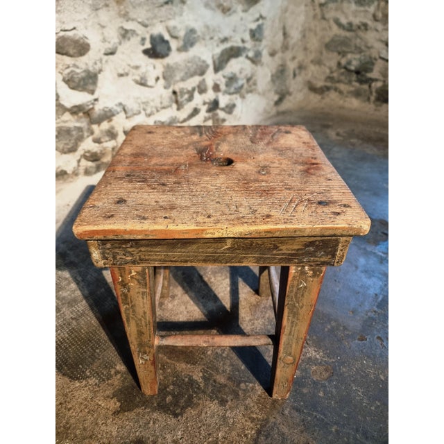 Wood French Workshop Stool, 1900s For Sale - Image 7 of 14