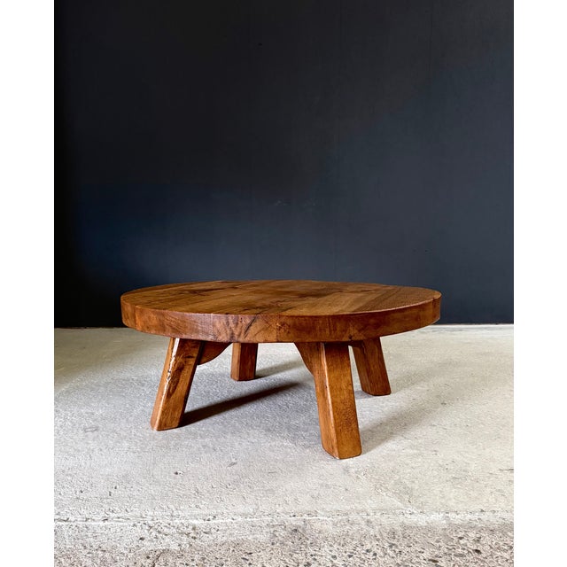 Brutalist Oak Coffee Table, Belgium, 1960s For Sale - Image 4 of 18