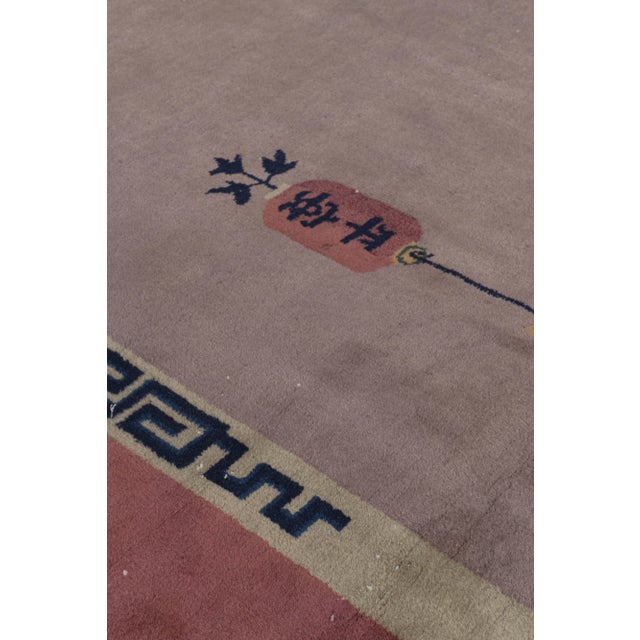 Antique Circa 1920's Taupy-Gray Chinese Art Deco Hand Knotted Rug 8'10 X 11'2 For Sale - Image 12 of 12