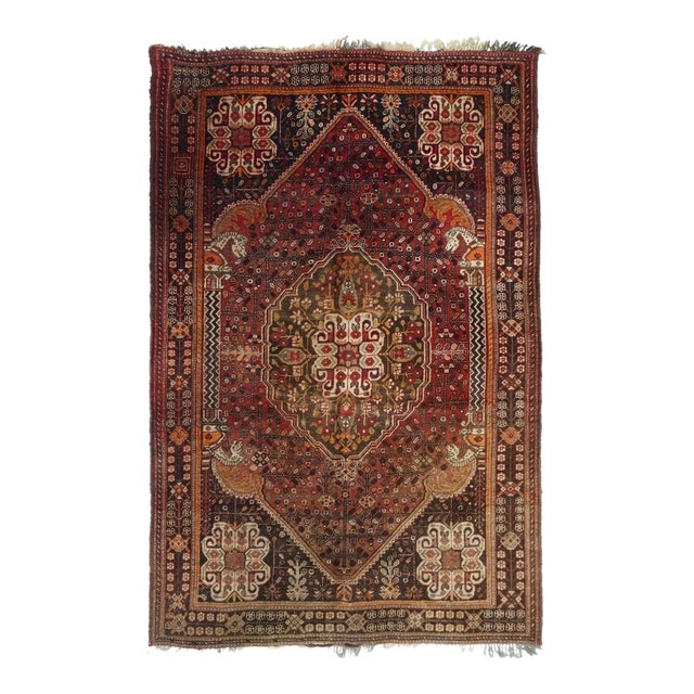 Vintage Qashqai Rug 5'4'' x 8'4'' For Sale