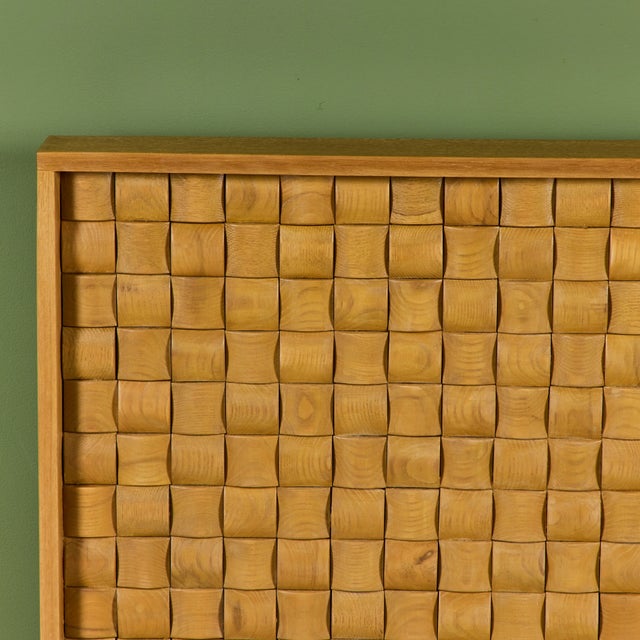 Mid-Century Modern Paul Laszlo "Basket Weave" Full Size Headboard for Brown Saltman For Sale - Image 3 of 10