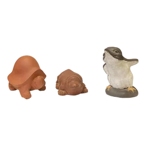 Set of 3 Small Ceramic Animal Figure Display Art