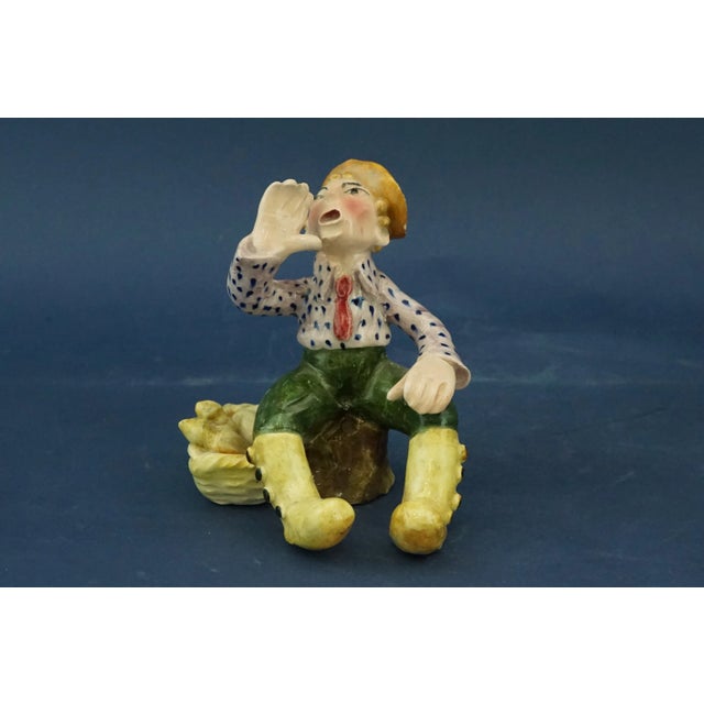 20th Century Ceramic Salesman Sculpture by Anzengruber for Carraresi and Lucchesi, Italy For Sale - Image 11 of 18