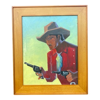 2004 j.m. Hunker Signed Painting With Assistance From Ed Mell For Sale