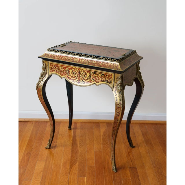 French Mid 19th Century Boulle Style Napoleon III Jardiniere For Sale - Image 3 of 12