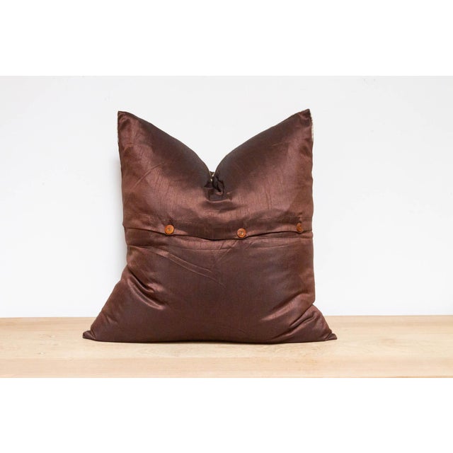 Sepia Festive Silk Euro Pillow Cover For Sale In Los Angeles - Image 6 of 7