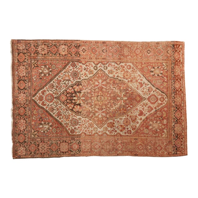 Antique Distressed Farahan Sarouk Rug - 3'4" x 4'11" For Sale