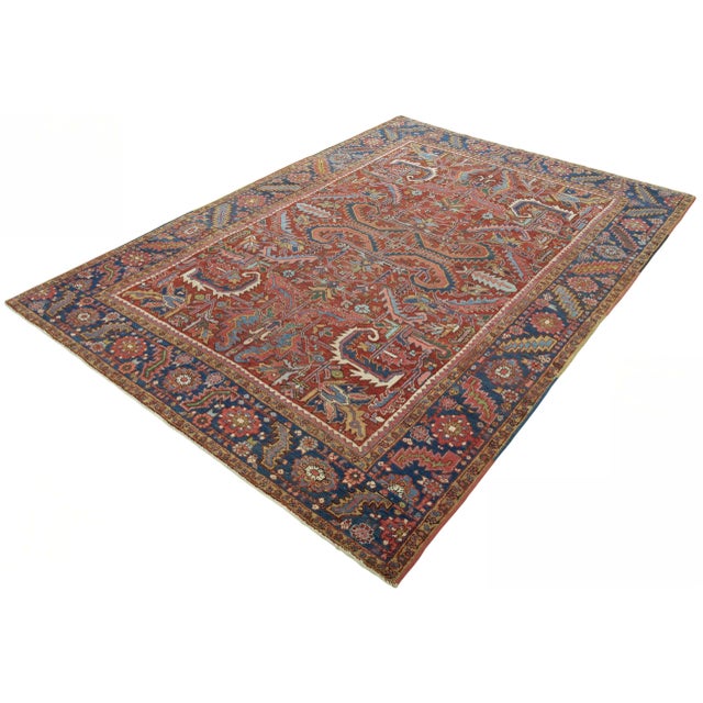 Antique Hand-Knotted Heriz Rug, 1890s For Sale - Image 3 of 13
