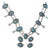 Vintage Native American Silver and Turquoise Squash Blossom Necklace For Sale
