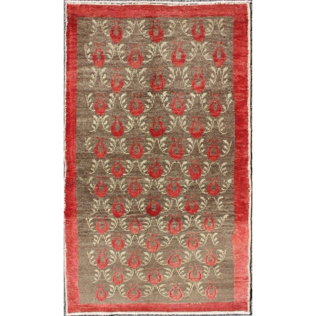 Textile All-Over Latticework Design Vintage Turkish Tulu Rug 3'1 X 5'5 For Sale - Image 7 of 7