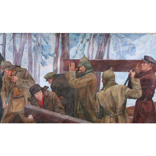 Soviet Army Painting, Original Socialist Realism Art, Alexander Volnenko (1986) For Sale - Image 4 of 6